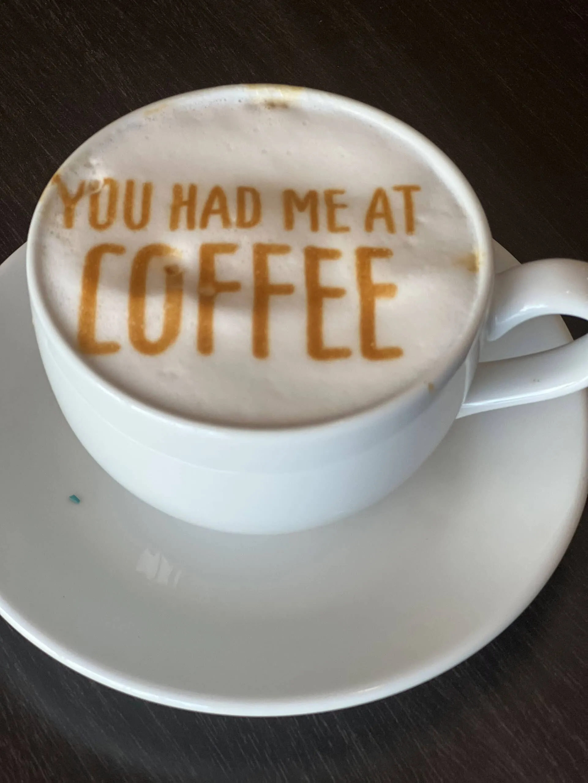 Cappucinno with a writing