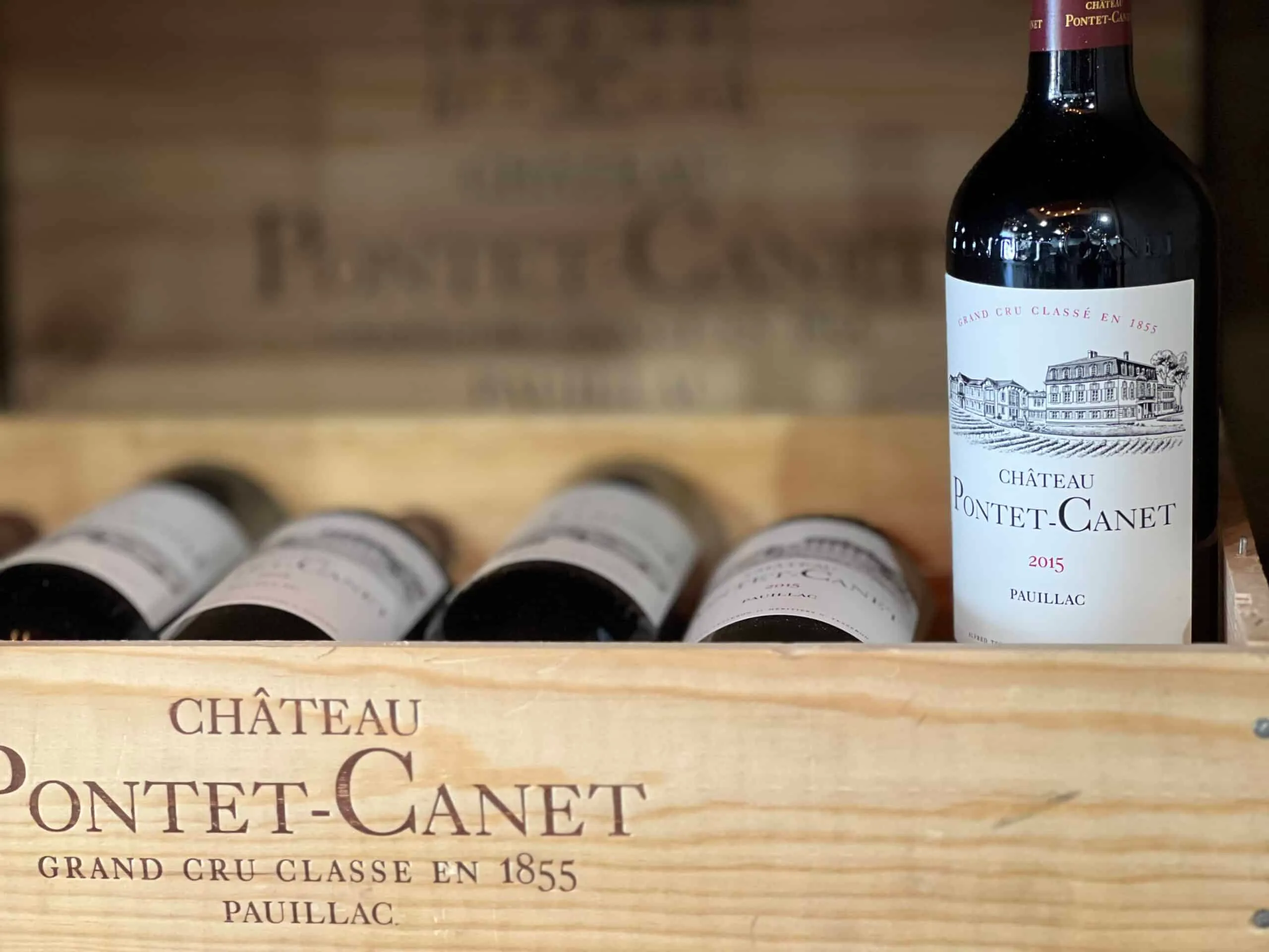 Pontet Canet Wine Bottles wine and beer menu